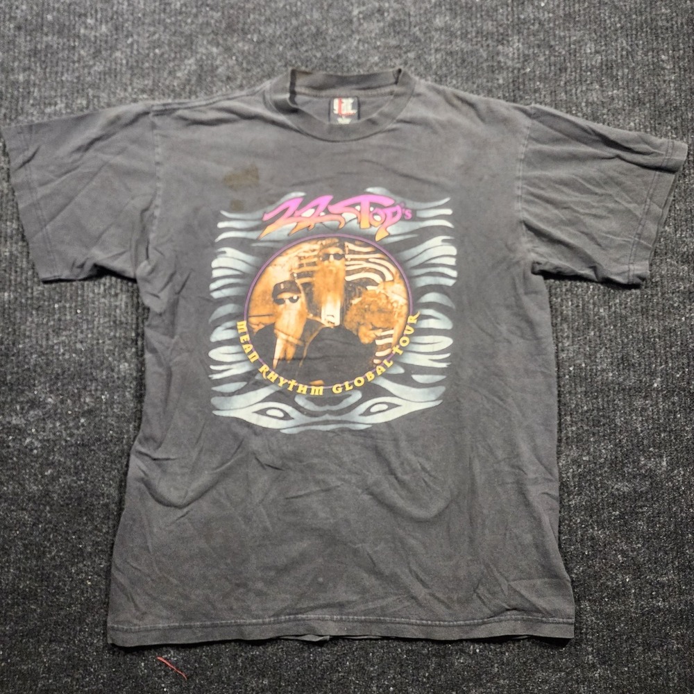 ZZTOP Sz Lg Black Mean Rhythm Global Tour 1997 TShirt By Nice Man